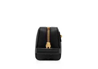 Borsa da toilette in pelle martellata