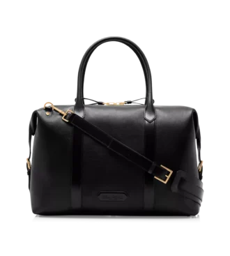 Borsa da viaggio in pelle liscia con fibbia laterale