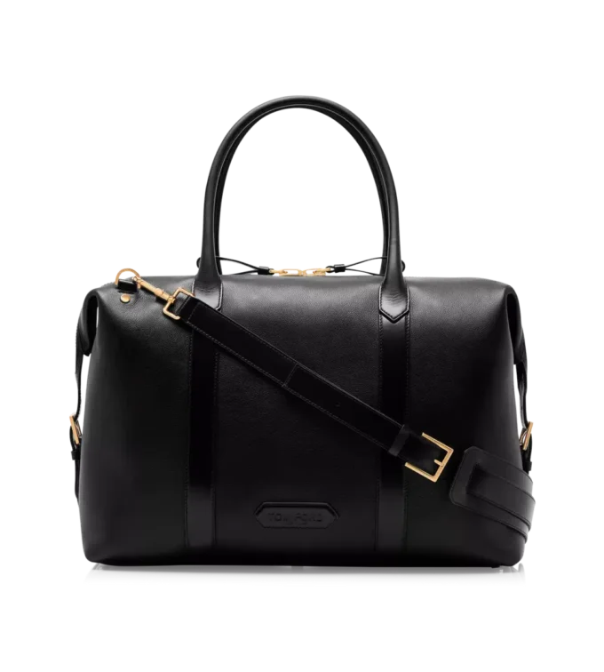 Borsa da viaggio in pelle liscia con fibbia laterale