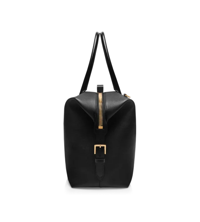Borsa da viaggio in pelle liscia con fibbia laterale