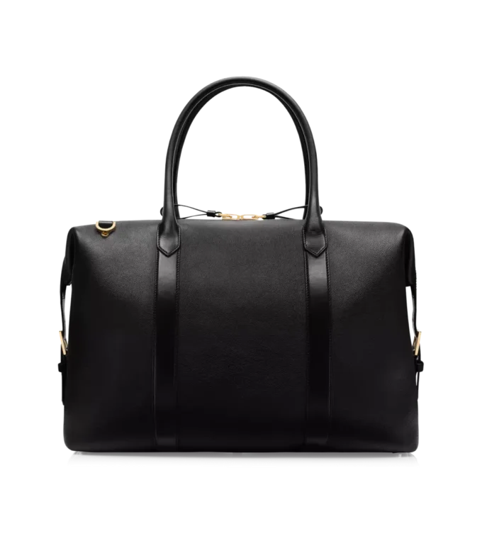 Borsa da viaggio in pelle liscia con fibbia laterale