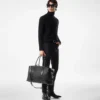 Borsa da viaggio in pelle liscia con fibbia laterale