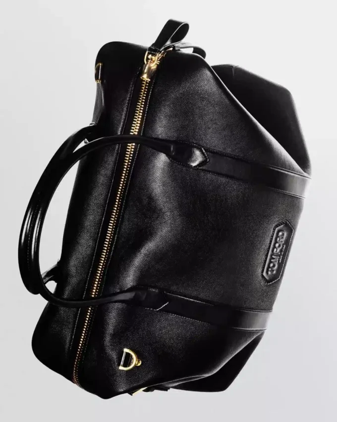 Borsa da viaggio in pelle liscia con fibbia laterale