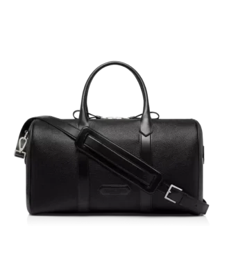 Borsa da viaggio media in pelle fiore con ampia apertura