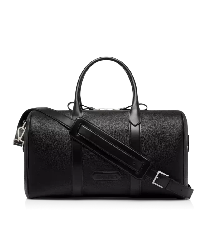 Borsa da viaggio media in pelle fiore con ampia apertura