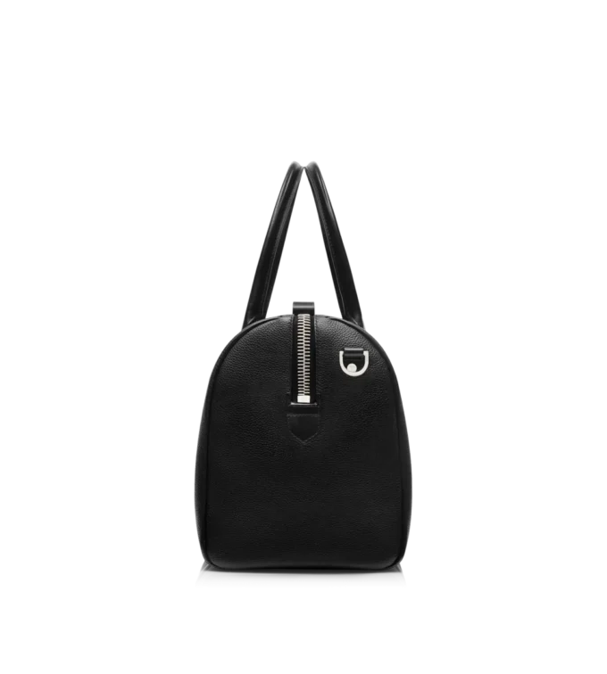 Borsa da viaggio media in pelle fiore con ampia apertura