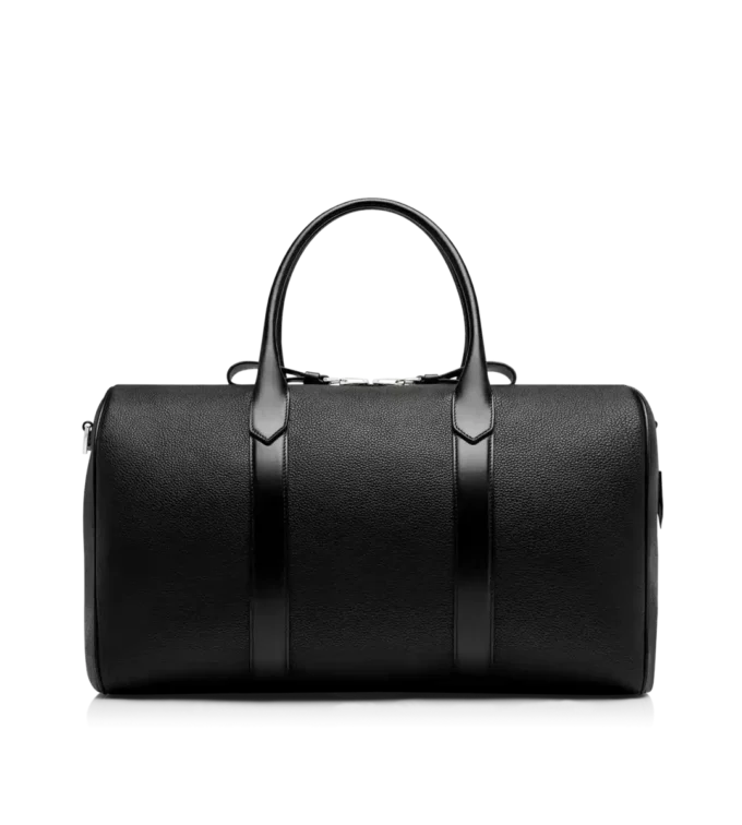 Borsa da viaggio media in pelle fiore con ampia apertura