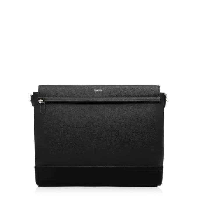 Borsa messenger sportiva chic in pelle e pelle scamosciata