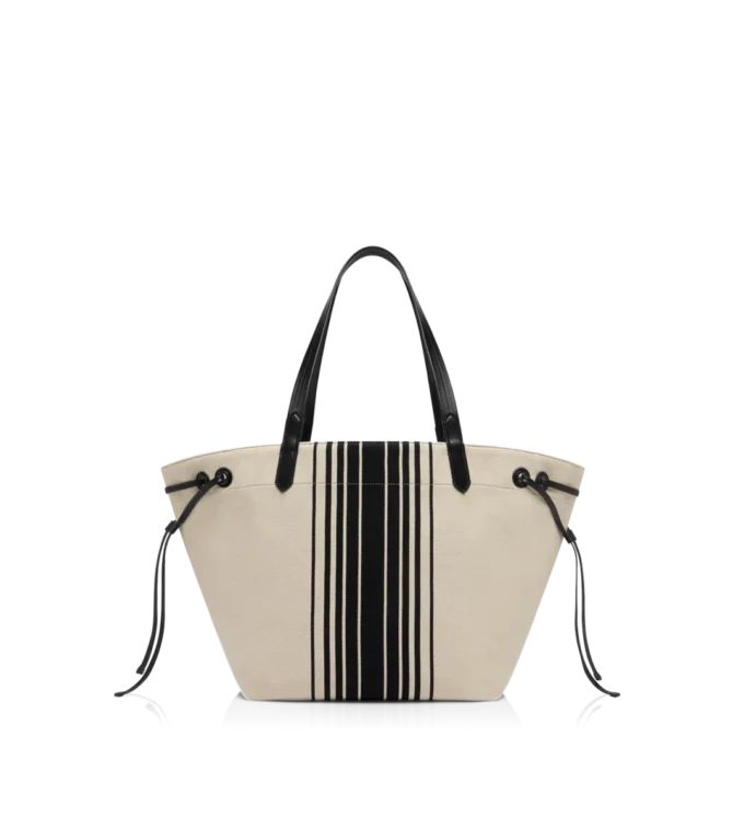 Borsa tote grande in jacquard a righe Borsa tote grande in jacquard a righe