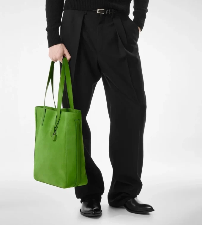 Borsa tote in camoscio cashmere North South Borsa tote in camoscio cashmere North South