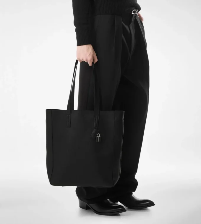 Borsa tote North South in pelle naturale
