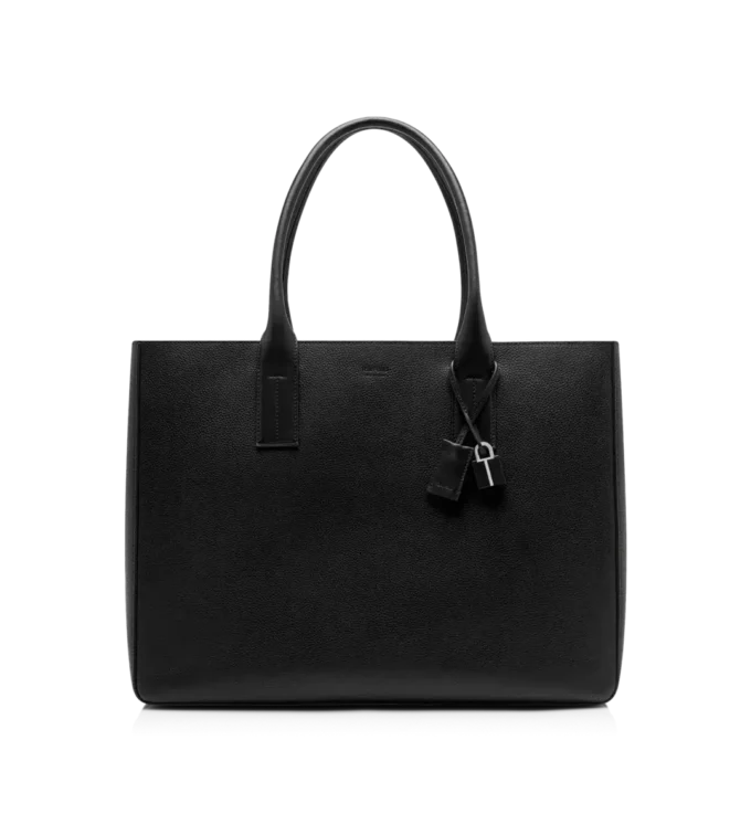 Borsa tote T-Line East-West in pelle martellata