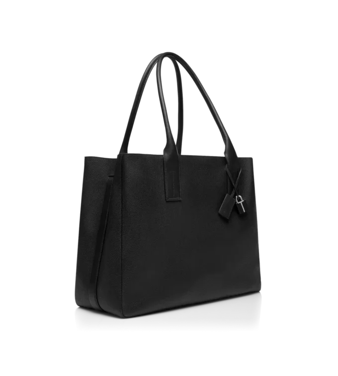 Borsa tote T-Line East-West in pelle martellata