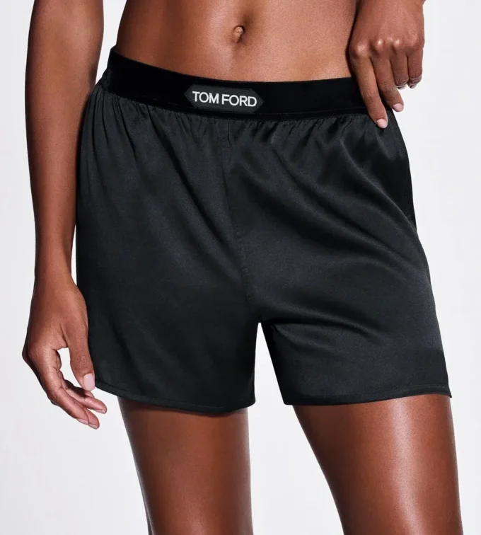 Boxer in raso di seta elasticizzato
