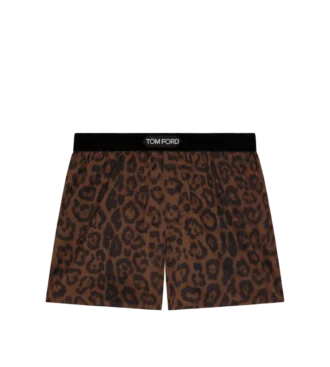 Boxer in seta con stampa leopardo Boxer in seta con stampa leopardo
