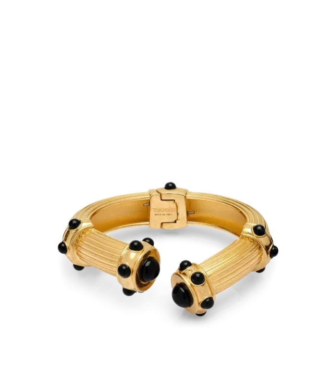 Bracciale con cabochon in ottone e cristallo Bracciale con cabochon in ottone e cristallo