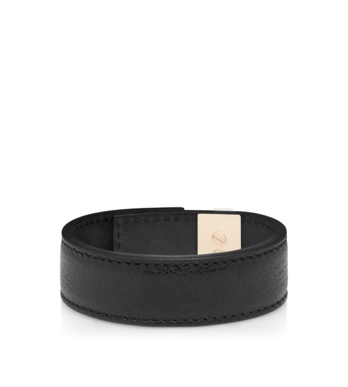 Bracciale con chiusura a T in morbida pelle martellata Bracciale con chiusura a T in morbida pelle martellata