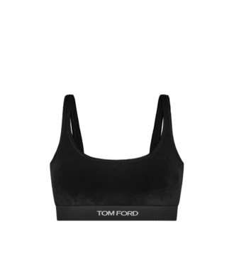 Bralette elasticizzata in velluto lucido