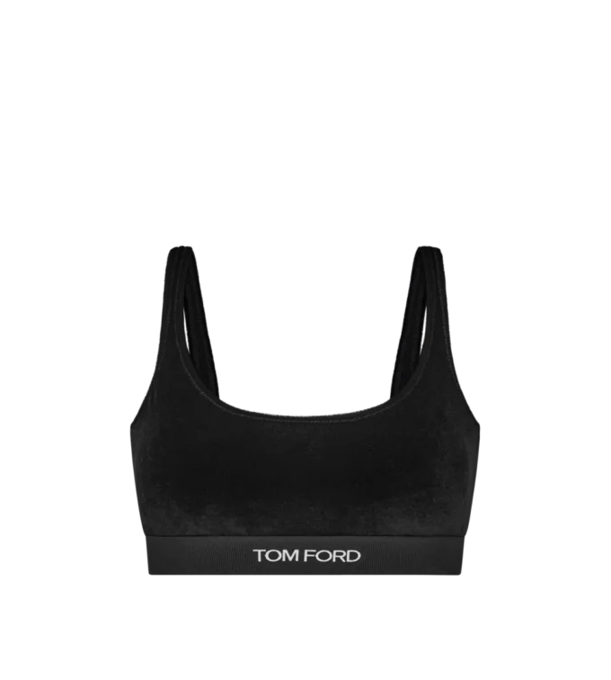 Bralette elasticizzata in velluto lucido Bralette elasticizzata in velluto lucido