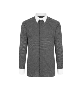 Camicia classica in cotone con stampa a rombi