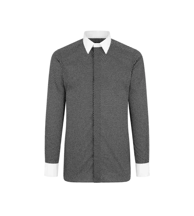 Camicia classica in cotone con stampa a rombi
