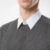 Camicia classica in cotone con stampa a rombi