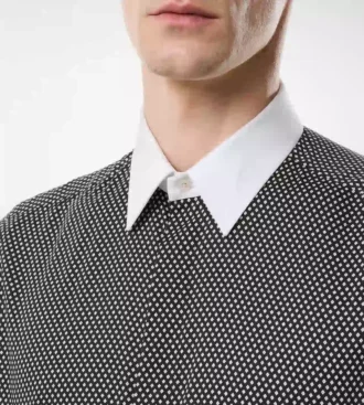 Camicia classica in cotone con stampa a rombi