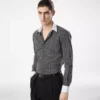 Camicia classica in cotone con stampa a rombi