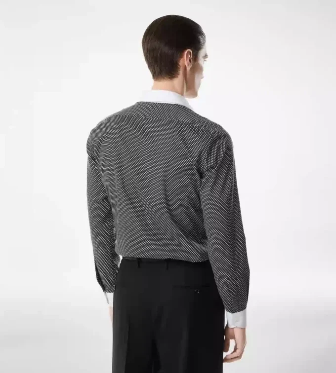 Camicia classica in cotone con stampa a rombi