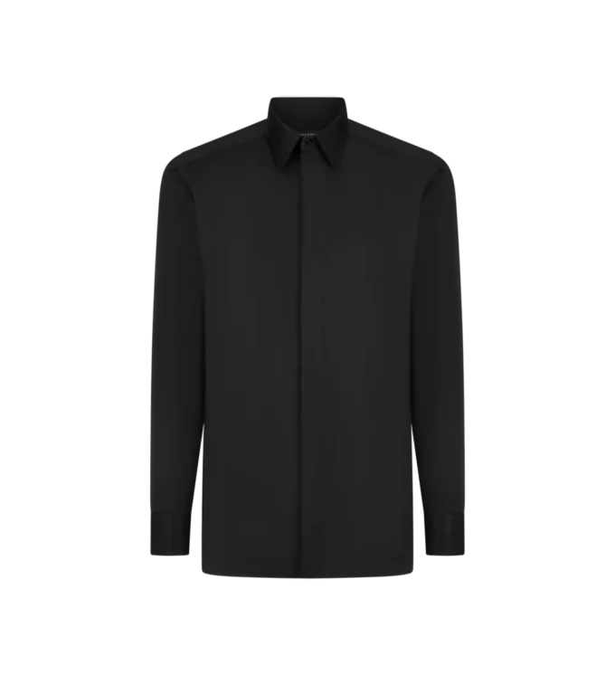Camicia classica in cotone e seta
