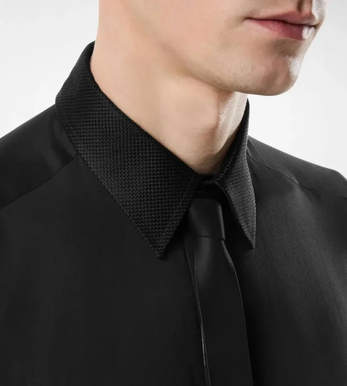 Camicia classica in cotone e seta