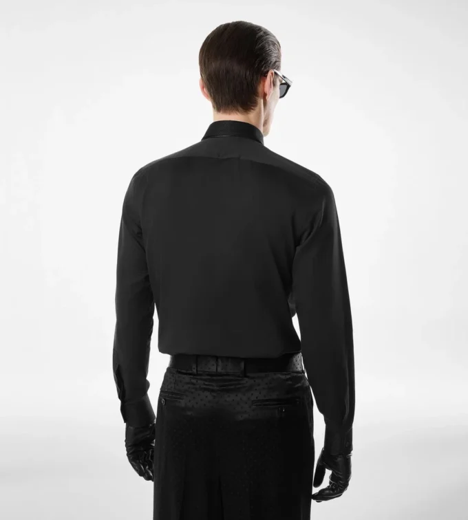 Camicia classica in cotone e seta