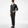 Camicia con davanti in pelle