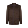 Camicia con piping in jacquard micro pois