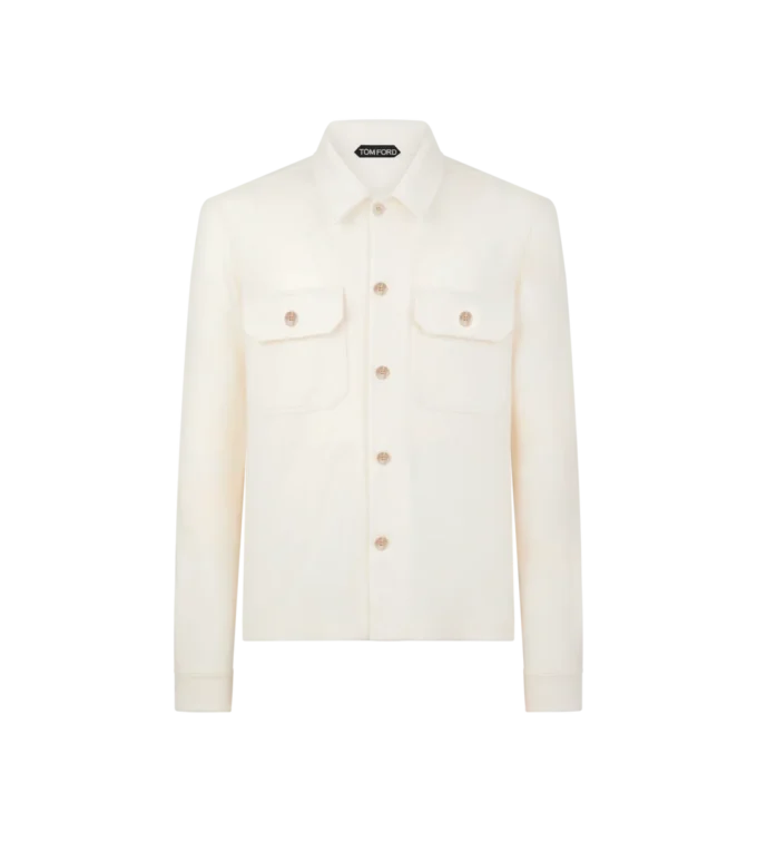 Camicia con taschino in cashmere