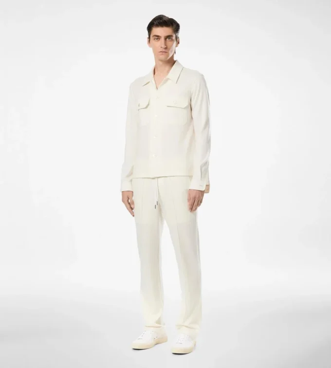 Camicia con taschino in cashmere