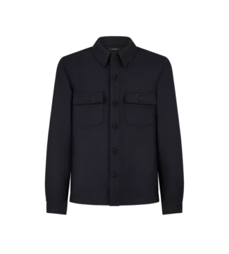 Camicia con taschino in lana leggera