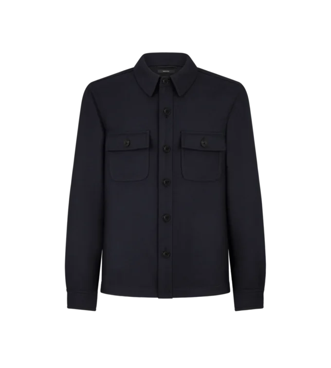 Camicia con taschino in lana leggera Camicia con taschino in lana leggera