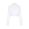 Camicia corta in popeline misto cotone e seta