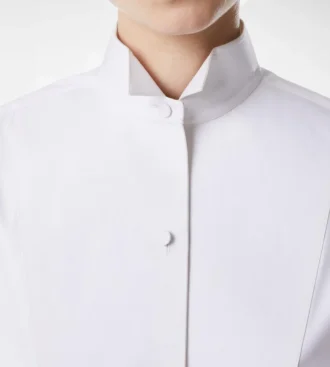 Camicia corta in popeline misto cotone e seta
