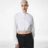 Camicia corta in popeline misto cotone e seta