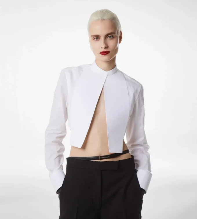Camicia corta in voile di cotone
