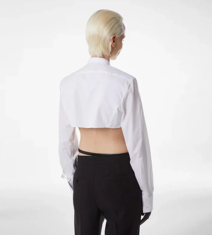 Camicia corta in voile di cotone