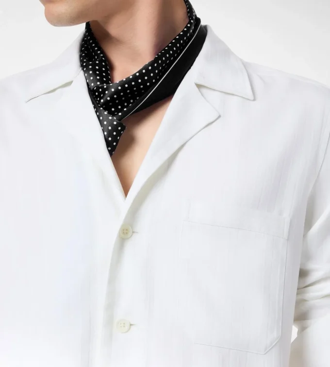 Camicia da pigiama a righe a spina di pesce Camicia da pigiama a righe a spina di pesce