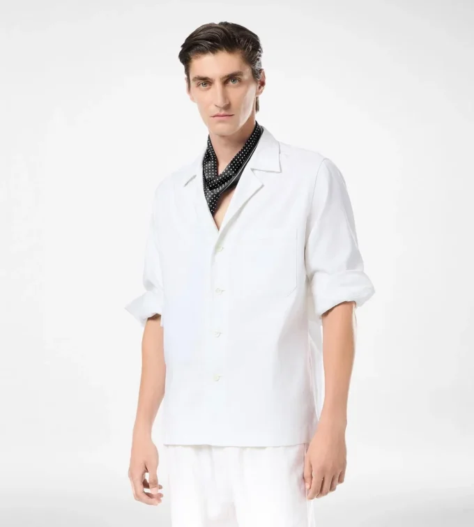 Camicia da pigiama a righe a spina di pesce Camicia da pigiama a righe a spina di pesce