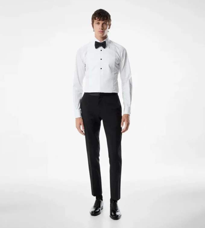 Camicia da sera slim fit in popeline