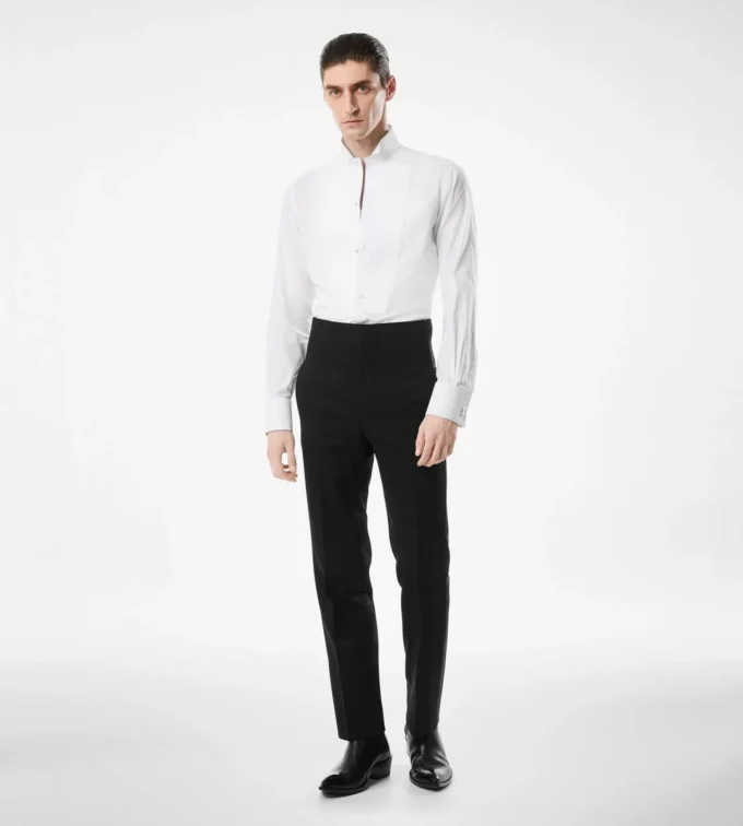Camicia da sera slim fit in voile da cocktail