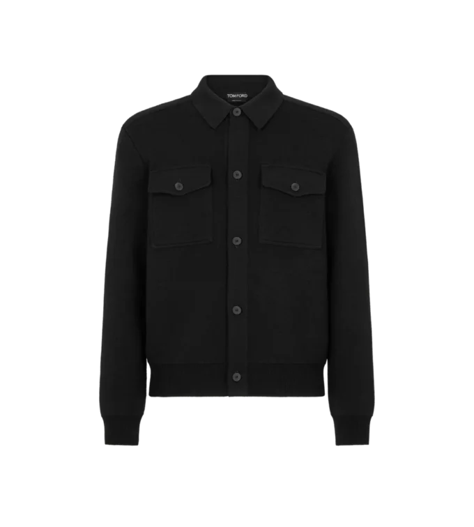 Camicia esterna double face in lana e cashmere