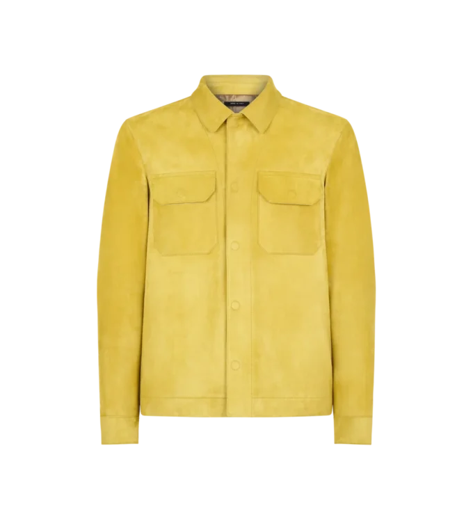 Camicia esterna in pelle scamosciata spazzolata