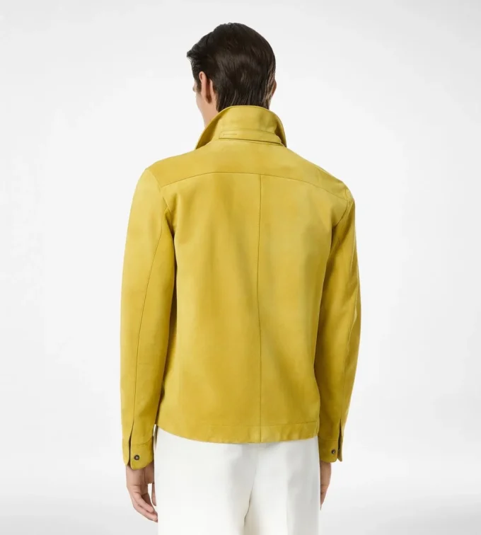 Camicia esterna in pelle scamosciata spazzolata